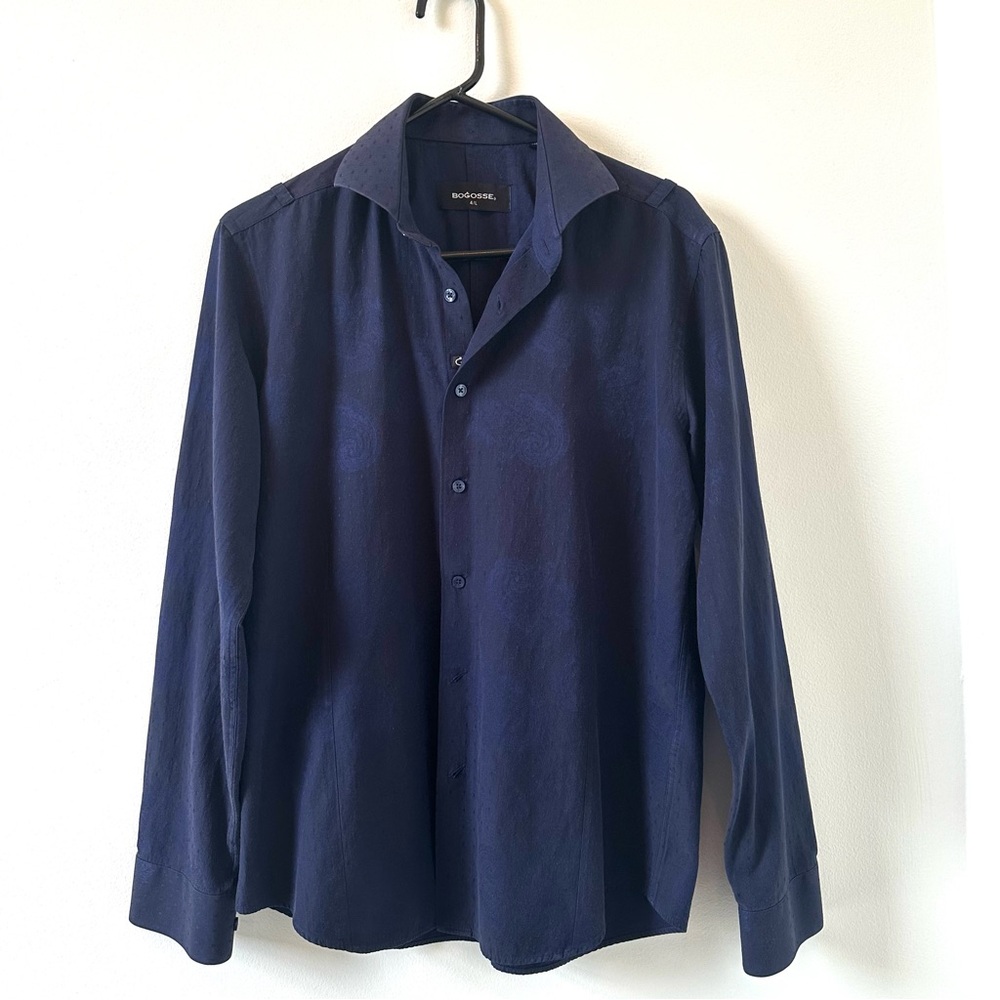 Bogosse Winston dress shirt navy blue size 4L